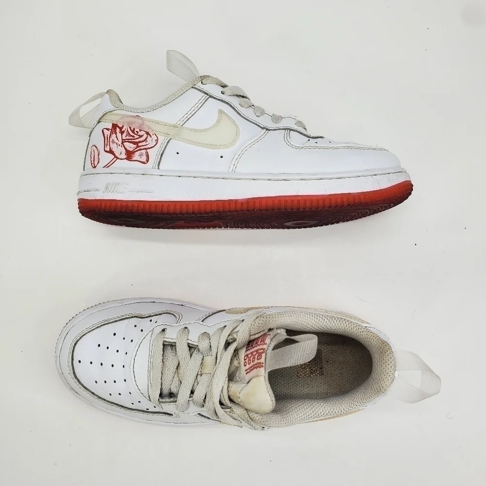 Nike Air Force 1 Bodega Sneakers CN8540-100 Size 13.5C Shoes White Red